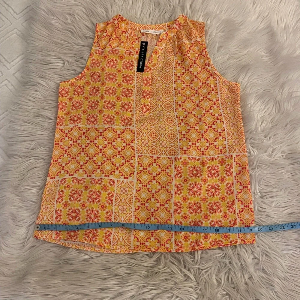 NWT | Violet & Claire | Yellow patterned tank - Picture 8 of 12